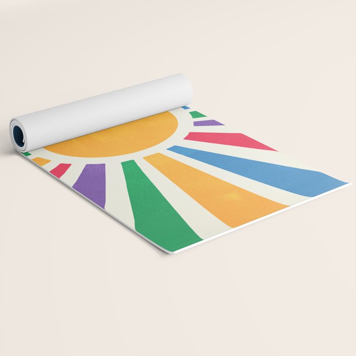 Retro Sunrise 2: 80s Rainbow Edition Yoga Mat Gallery Image 2
