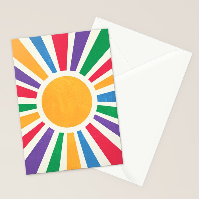 Retro Sunrise 2: 80s Rainbow Edition Stationery Card Gallery Image 2