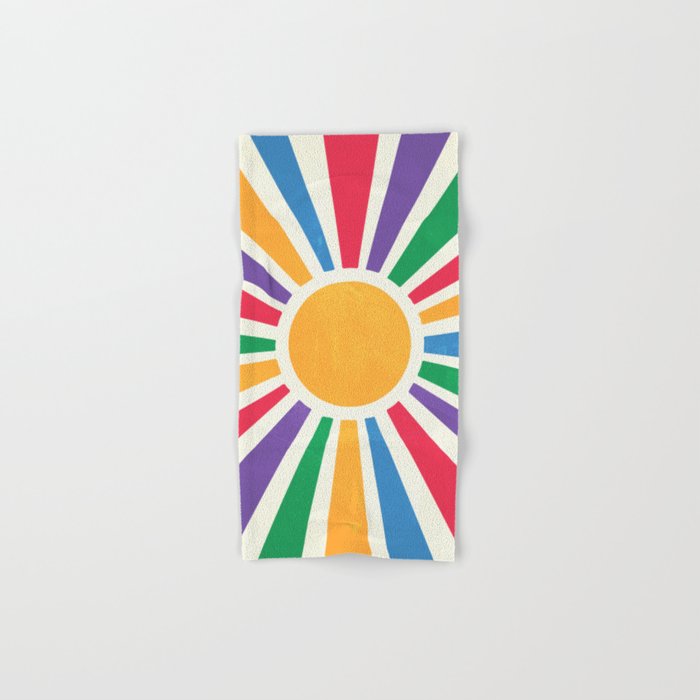 Retro Sunrise 2: 80s Rainbow Edition Bath Towel Gallery Image 1
