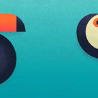 Toucan Geometric - Aqua Coffee Mug Gallery Image 2
