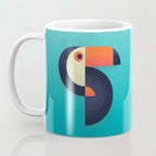 Toucan Geometric - Aqua Coffee Mug Gallery Image 3