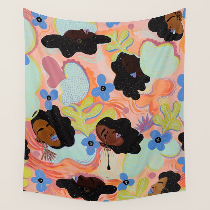 Pools of Us | Coral Botancials Wall Tapestry Gallery Image 4