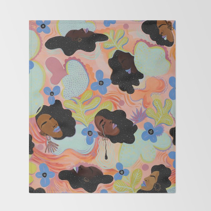 Pools of Us | Coral Botancials Throw Blanket Gallery Image 2