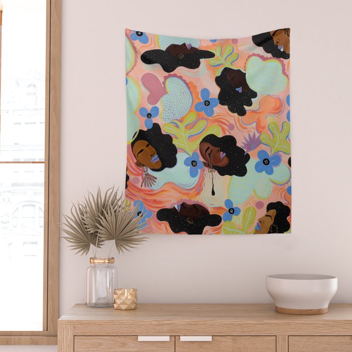 Pools of Us | Coral Botancials Wall Tapestry Gallery Image 2