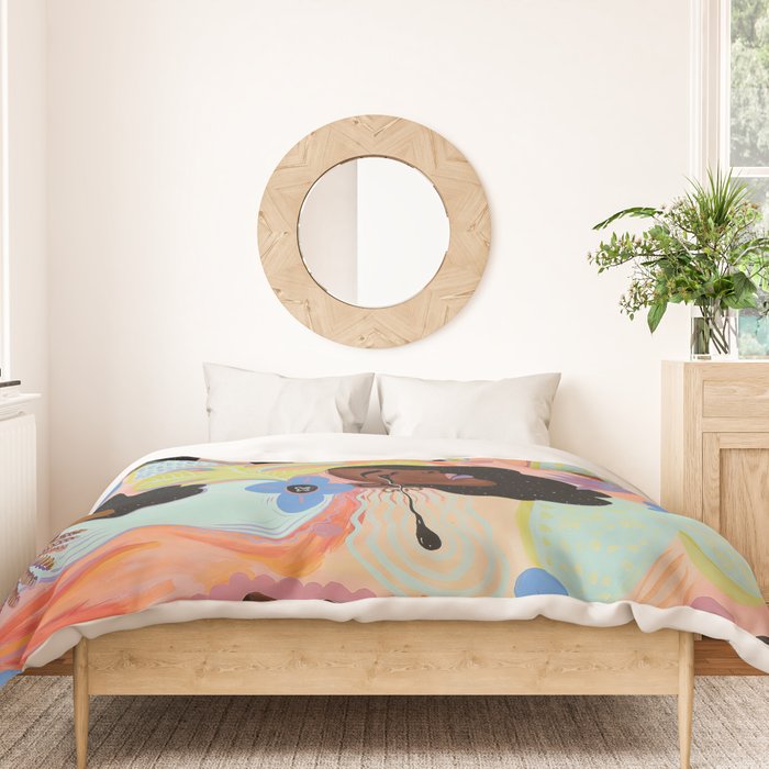 Pools of Us | Coral Botancials Duvet Cover Gallery Image 3