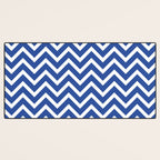 blue, white zig zag pattern design Desk Mat Gallery Image 3