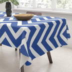 blue, white zig zag pattern design Tablecloth Gallery Image 3