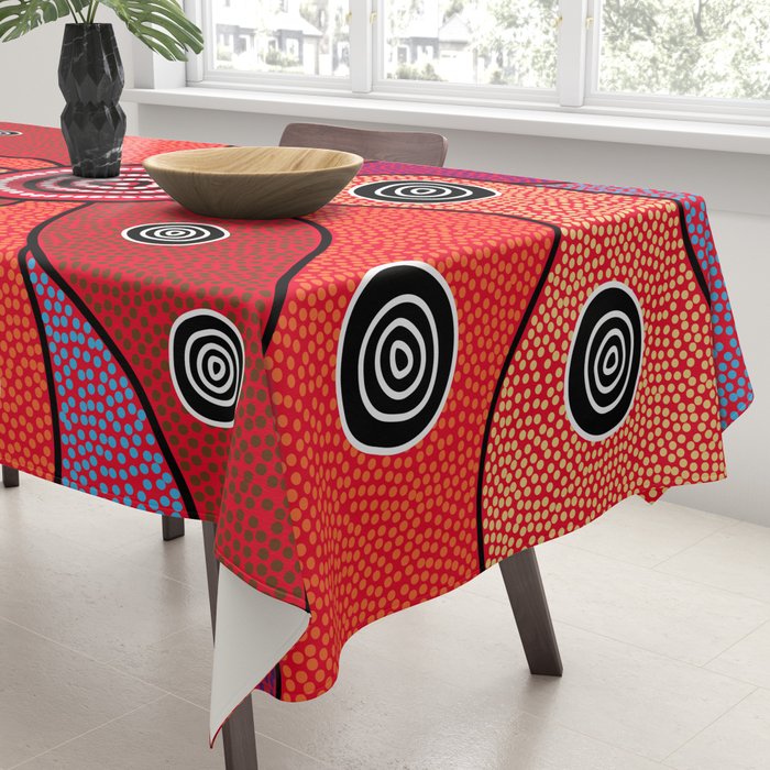 Authentic Aboriginal Art - Central Lands Tablecloth Gallery Image 3