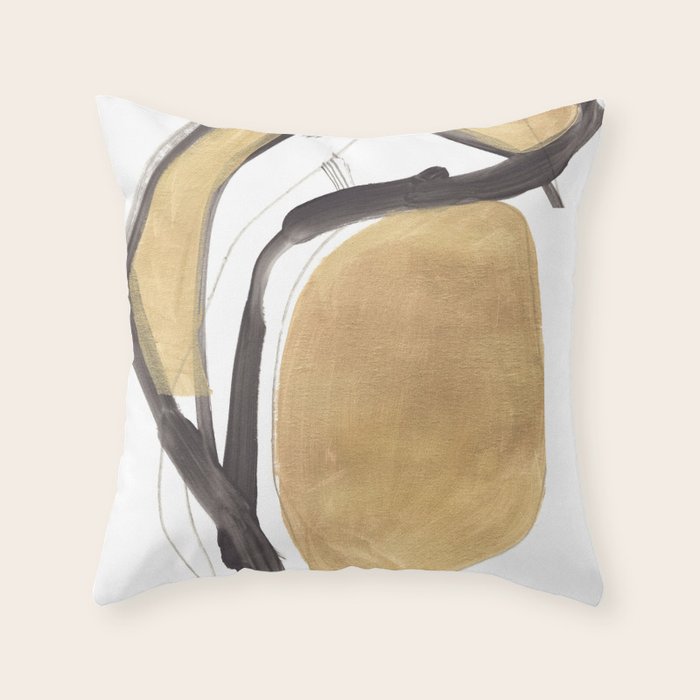 Gold and Black Abstract Throw Pillow Gallery Image 6