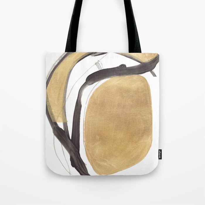Gold and Black Abstract Tote Bag Gallery Image 1