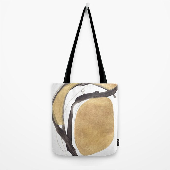 Gold and Black Abstract Tote Bag Gallery Image 2