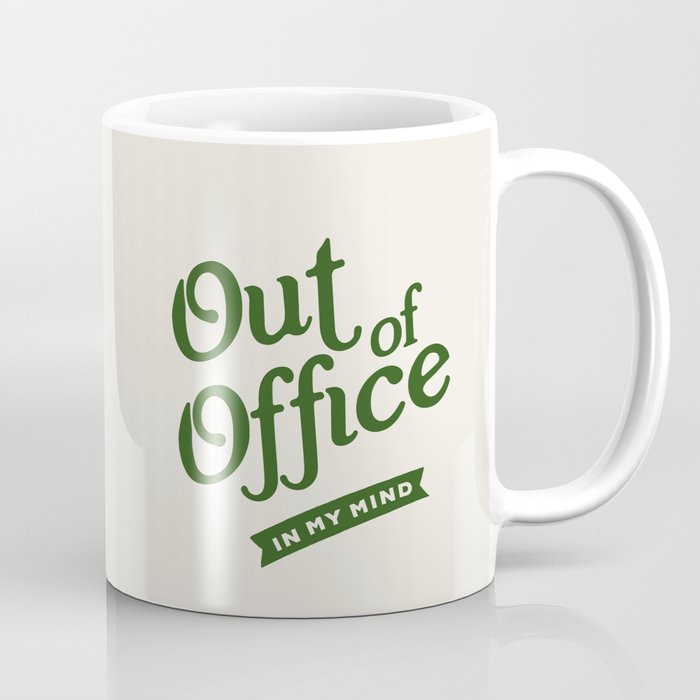 Out of Office - Retro Typography in Green Coffee Mug Gallery Image 1