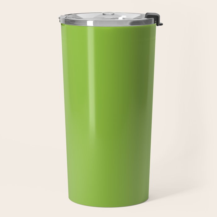 Lime Green Solid Color Travel Mug Gallery Image 2