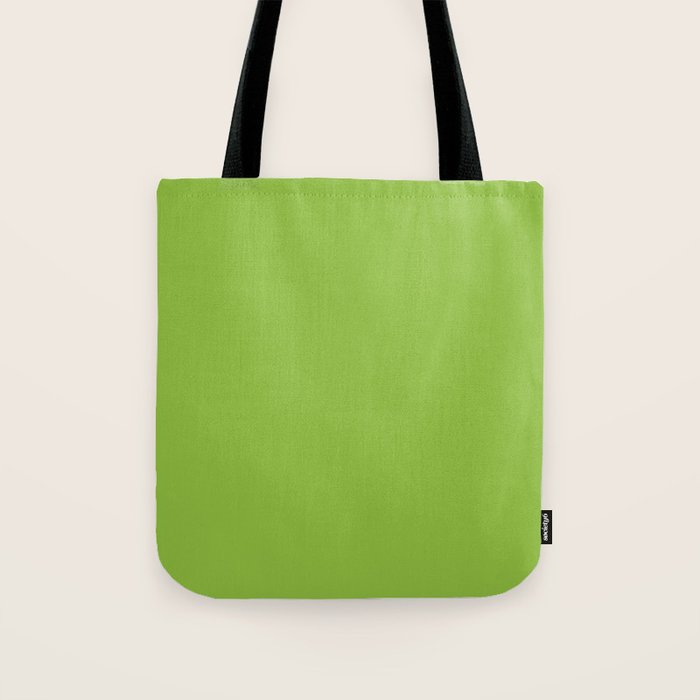 Lime Green Solid Color Tote Bag Gallery Image 1