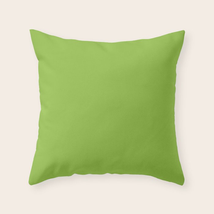 Lime Green Solid Color Throw Pillow Gallery Image 1
