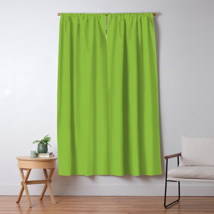 Lime Green Solid Color Window Curtain Gallery Image 5
