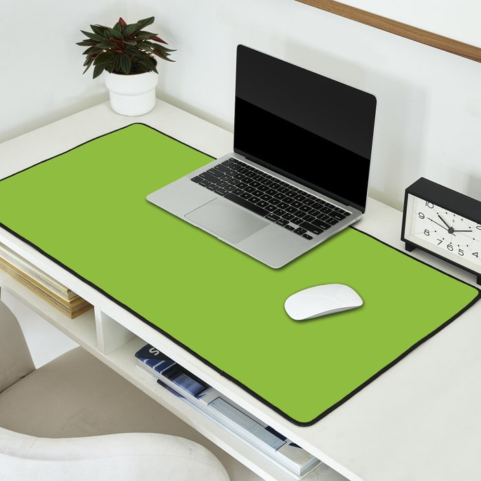 Lime Green Solid Color Desk Mat Gallery Image 2