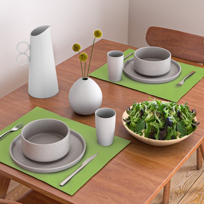 Lime Green Solid Color Placemat Gallery Image 2