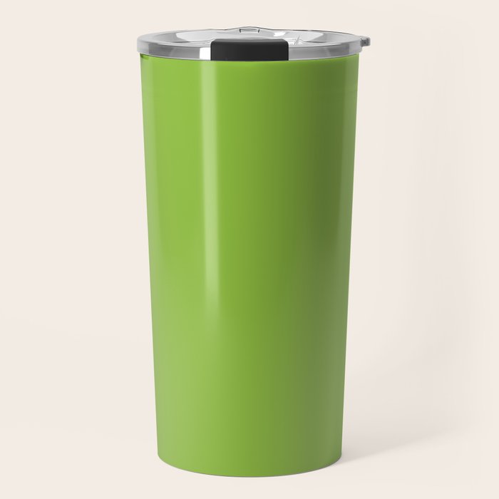 Lime Green Solid Color Travel Mug Gallery Image 1