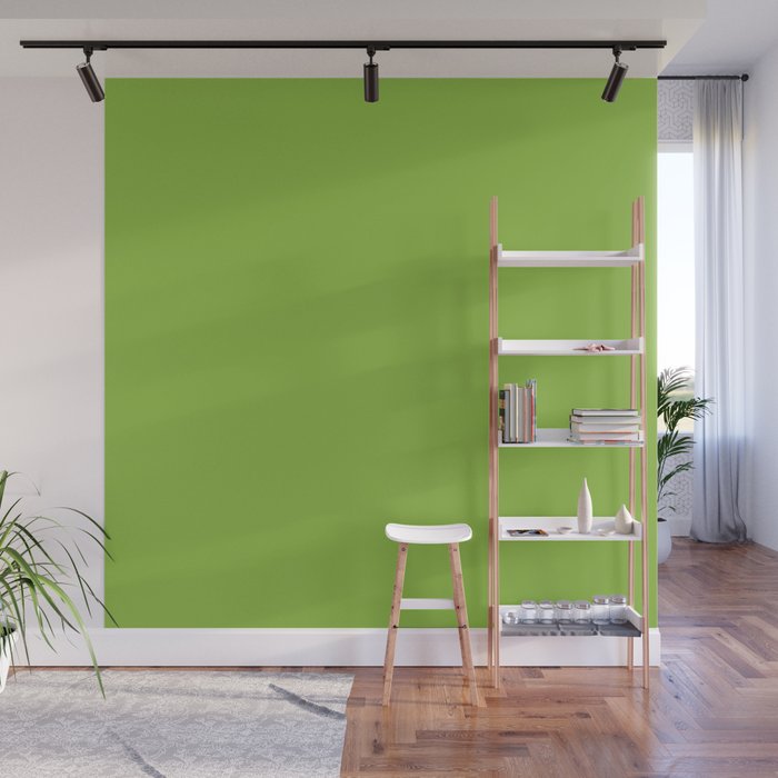 Lime Green Solid Color Wall Mural Gallery Image 1