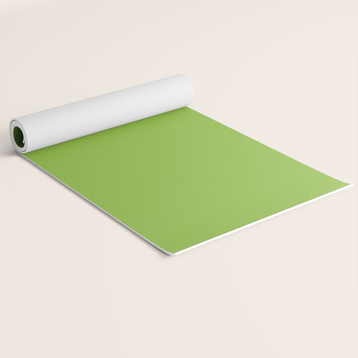 Lime Green Solid Color Yoga Mat Gallery Image 2