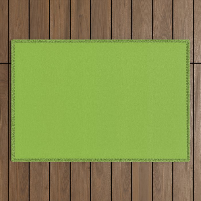 Lime Green Solid Color Outdoor Rug Gallery Image 1