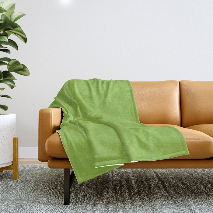 Lime Green Solid Color Throw Blanket Gallery Image 1