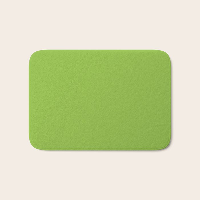 Lime Green Solid Color Bath Mat Gallery Image 1