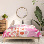 Watercolor flowers in pink and red pattern Comforter Gallery Image 3
