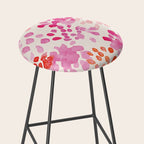 Watercolor flowers in pink and red pattern Stool Gallery Image 2