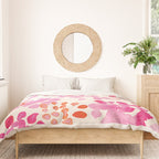Watercolor flowers in pink and red pattern Duvet Cover Gallery Image 3