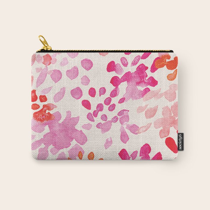 Watercolor flowers in pink and red pattern Carry All Pouch Gallery Image 1