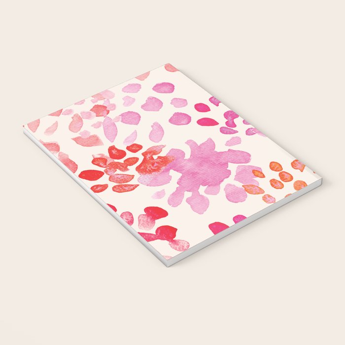Watercolor flowers in pink and red pattern Notebook Gallery Image 3