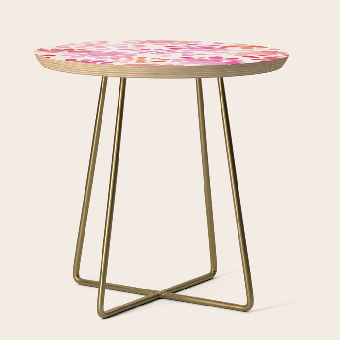 Watercolor flowers in pink and red pattern Side Table Gallery Image 1