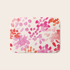 Watercolor flowers in pink and red pattern Bath Mat Gallery Image 1
