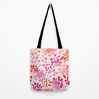 Watercolor flowers in pink and red pattern Tote Bag Gallery Image 2
