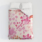 Watercolor flowers in pink and red pattern Comforter Gallery Image 6