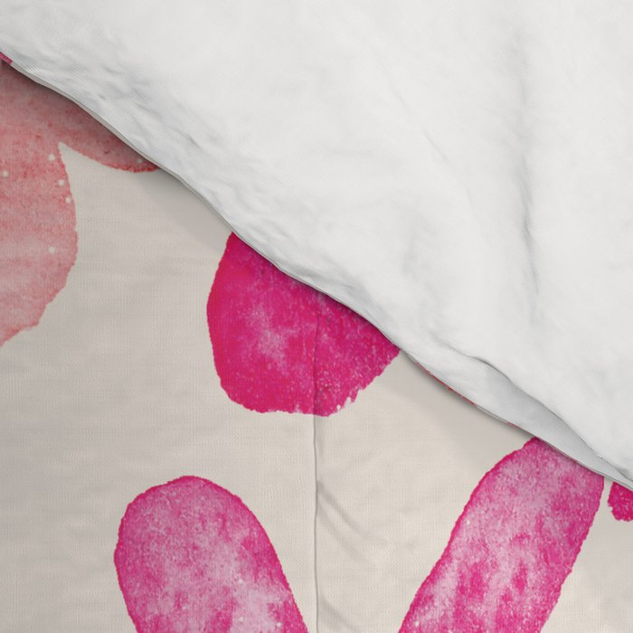 Watercolor flowers in pink and red pattern Comforter Gallery Image 4