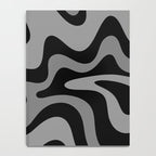 Retro Liquid Swirl Abstract Pattern in Black and Gray Notebook Gallery Image 4