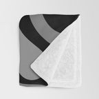 Retro Liquid Swirl Abstract Pattern in Black and Gray Throw Blanket Gallery Image 3