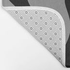 Retro Liquid Swirl Abstract Pattern in Black and Gray Bath Mat Gallery Image 2