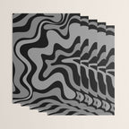 Retro Liquid Swirl Abstract Pattern in Black and Gray Wrapping Paper Gallery Image 3