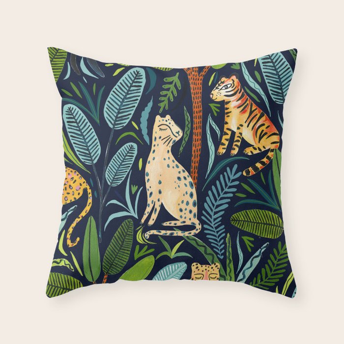 Jungle Cats Throw Pillow Gallery Image 1