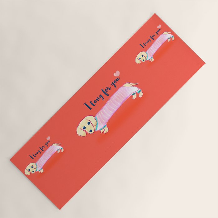 Valentine's Day dachshund dog Yoga Mat Gallery Image 1