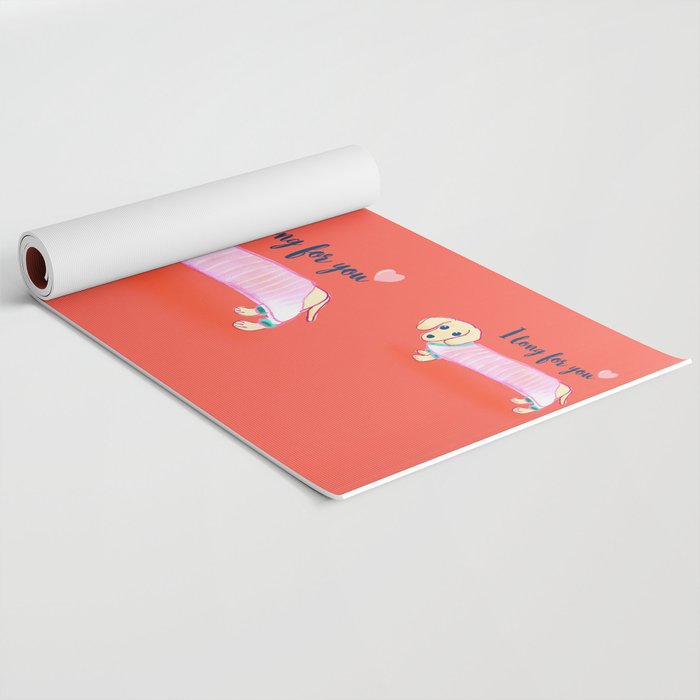 Valentine's Day dachshund dog Yoga Mat Gallery Image 2