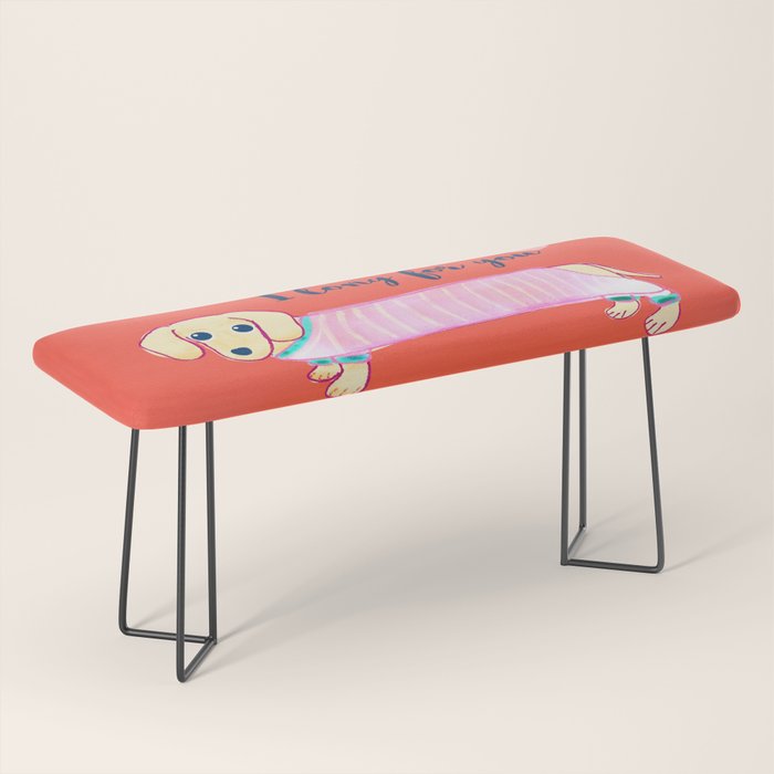 Valentine's Day dachshund dog Bench Gallery Image 1