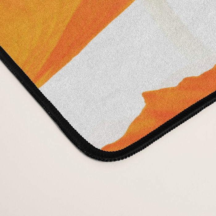 Orange Poppies On A White Background #decor #society6 #buyart Desk Mat Gallery Image 4