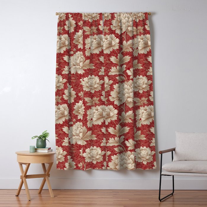 Vintage Floral Elegance Window Curtain Gallery Image 1