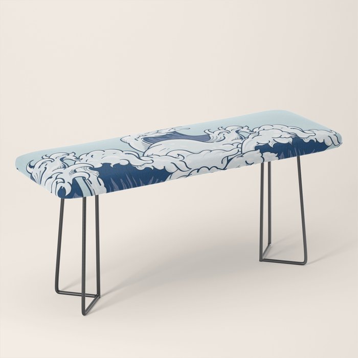 The Great Kanagawa Japanese Wave Bench Gallery Image 1