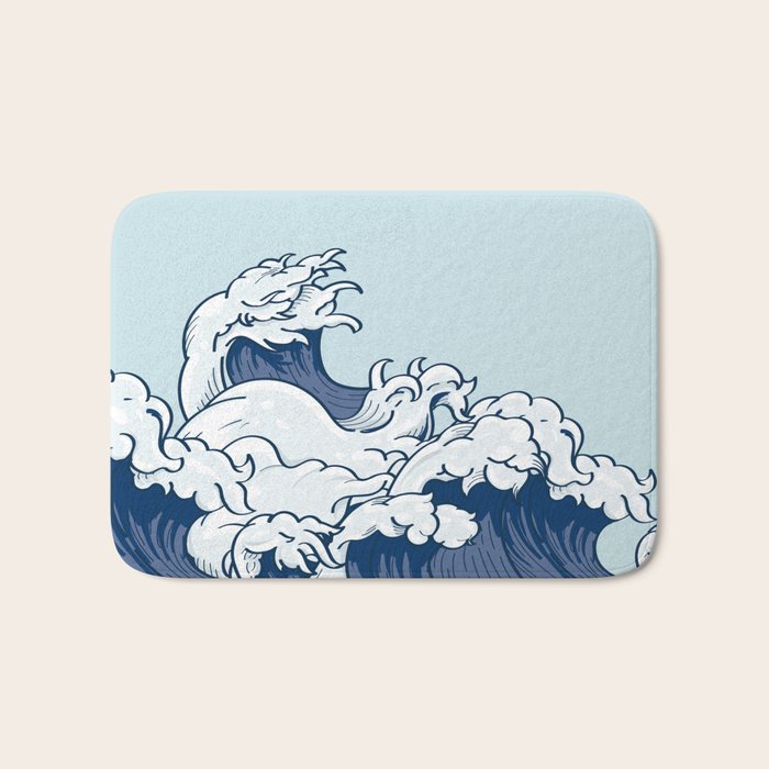 The Great Kanagawa Japanese Wave Bath Mat Gallery Image 1